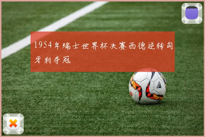 1954年瑞士世界杯决赛西德逆转匈牙利夺冠